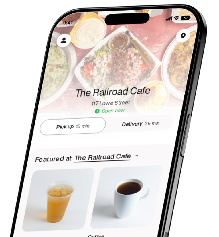The Railroad Cafe app preview