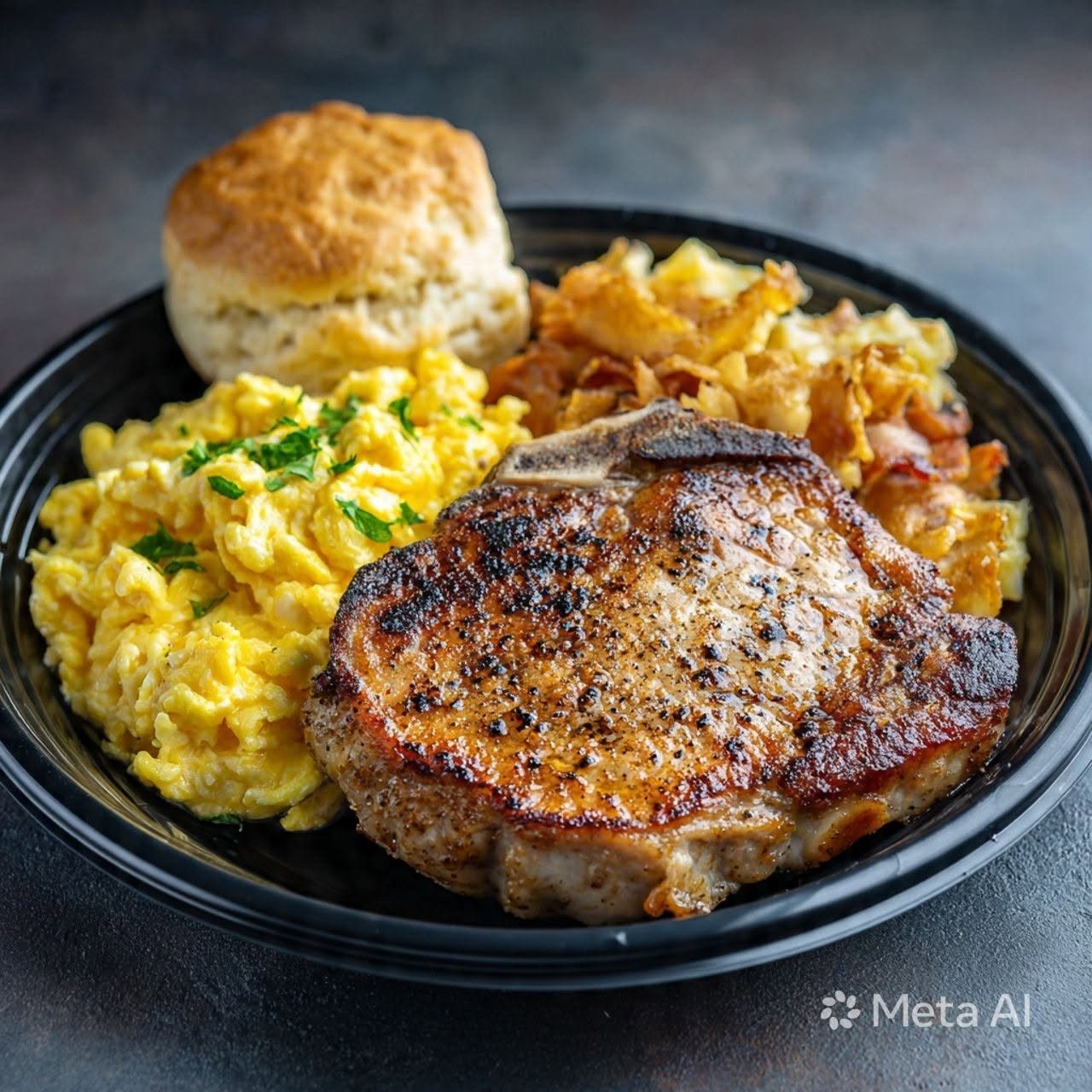 Pork Chop and Eggs.
