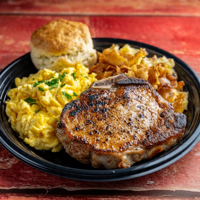 Pork Chop and Eggs.